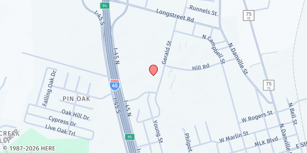 Map showing Community Assistance Center-Willis at 600 Gerald St., Willis, TX