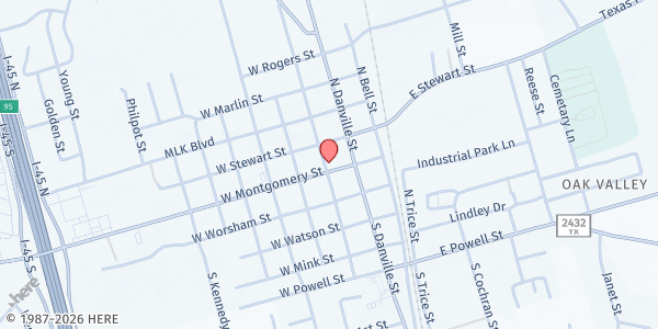 Map showing The Local Church (TLC) at 110 W. Montgomery St., Willis, TX