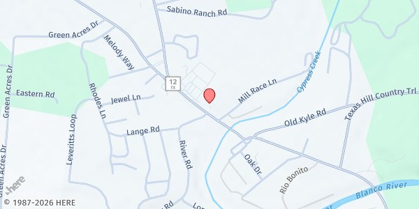 Map showing Wimberley Senior Center at 14068 Ranch Rd. 12, Wimberley, TX