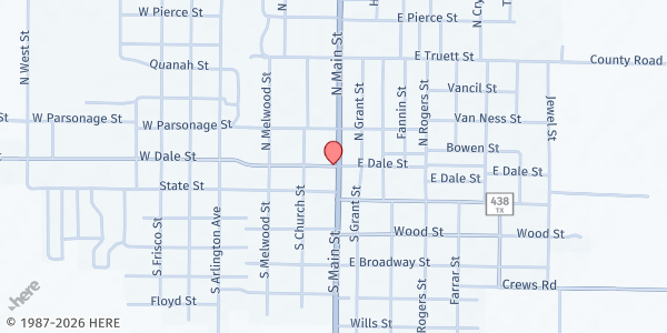 Map showing The Samaritan's House at 109 E. Dale St., Winters, TX