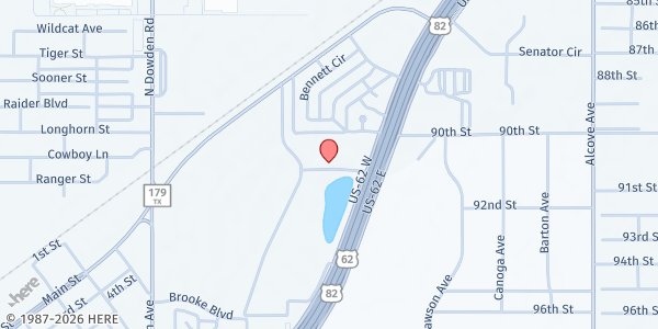 Map showing Ministerios Nueva Vida WW at 104 Park Rd., Wolfforth, TX