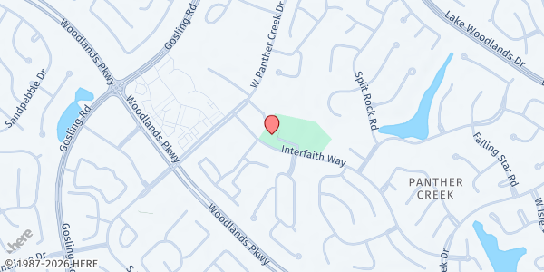 Map showing Interfaith of The Woodlands at 4242 Interfaith Way, The Woodlands, TX