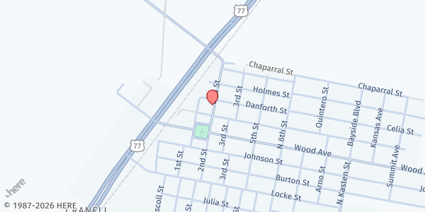 Map showing Woodsboro Family Center at 500 2nd St, Woodsboro, TX