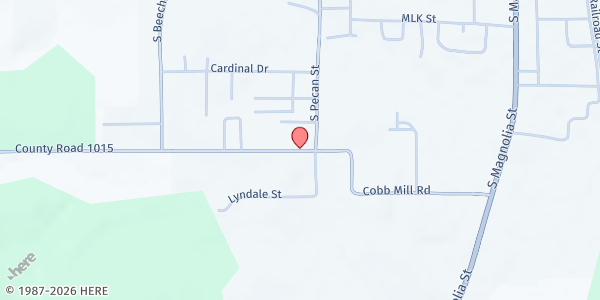 Map showing Keniesha R. Beatty Food Pantry at 405 Cobb Mill Rd., Woodville, TX