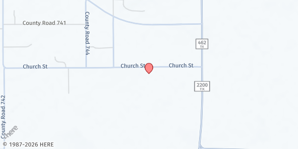 Map showing Yancey Mobile Market at 255 Co Rd 743, YANCEY, TX