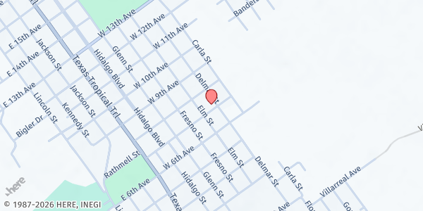 Map showing Helping Hands at 701 Del Mar, Zapata, TX