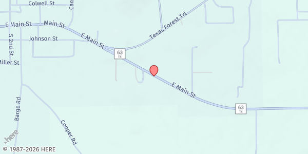 Map showing Zavalla Food Pantry at 1034 E Main, Zavalla, TX