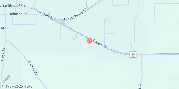 Map showing Zavalla Food Pantry Produce at 1034 E. Main St., Zavalla, TX