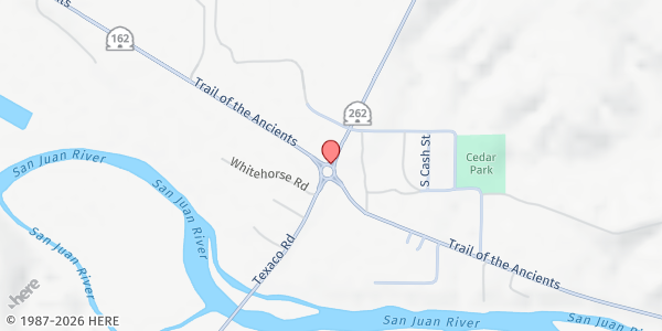 Map showing Aneth Chapter House at Hwy 162 Mile Post 30, Aneth, UT