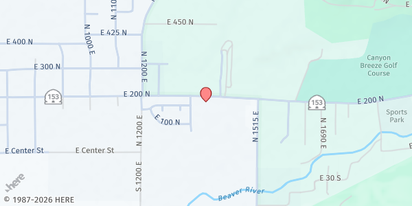 Map showing The Church of Jesus Christ of Latter-day Saints - Beaver at 1350 E 200 N St, Beaver, UT