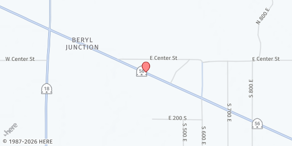 Map showing Beryl Community Mobile Pantry at 318 E Highway 56, Beryl Junction, UT