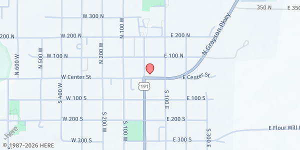 Map showing Transitions Pantry - Blanding at 29 E Center St., Blanding, UT