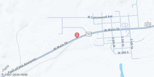 Map showing Mexican Water Chapter House Pantry at Post 2, Bluff, UT