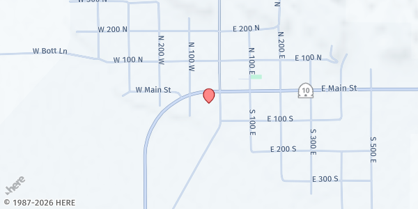 Map showing Emery County Food Bank at 40 S Center St, Castle Dale, UT