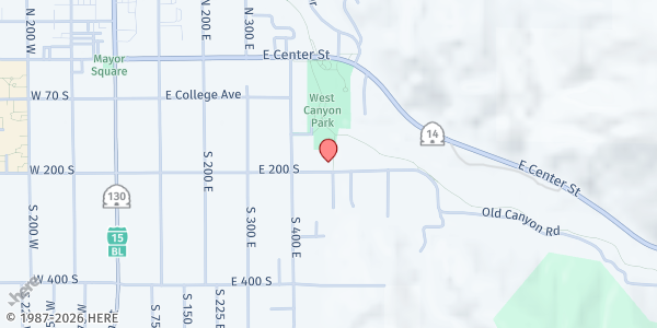 Map showing Cedar City Senior Citizen Center at 489 E. 200 S., Cedar City, UT