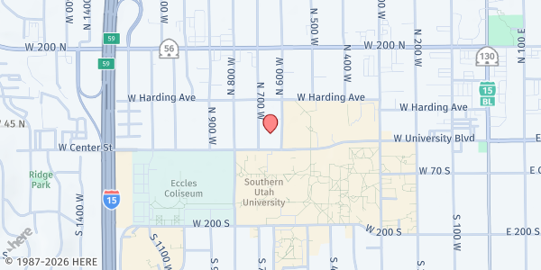 Map showing LDS Transitional Services - Cedar City at 650 W Center St., Cedar City, UT
