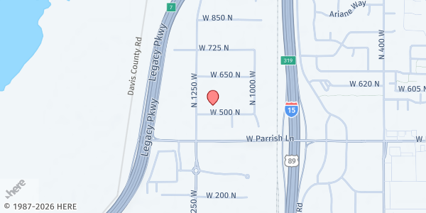 Map showing LDS Bishop's Storehouse - Centerville at 1180 W. 500 N., Centerville, UT