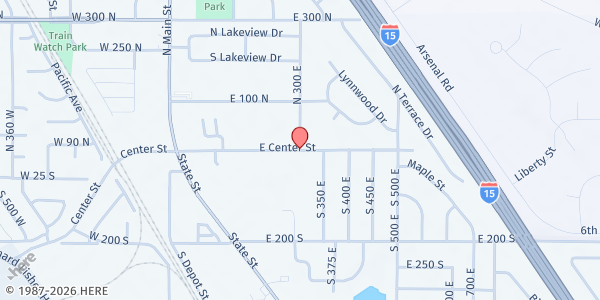 Map showing Davis Community Learning Center at 2310 E Center Street, Clearfield, UT