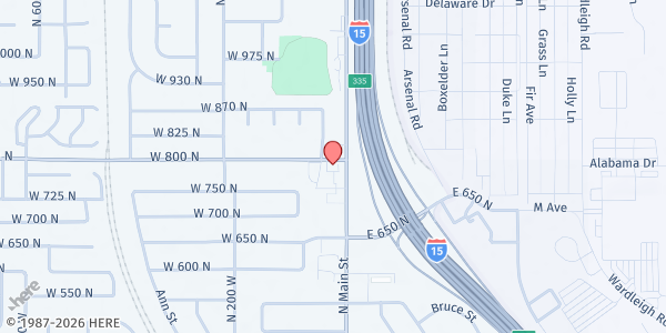 Map showing Hope Center Utah at 795 N Main St, Clearfield, UT