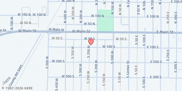 Map showing West Millard Co Senior Center at 240 W 100 S Rd, Delta, UT