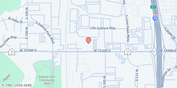 Map showing South Valley Jesus Feeds Food Pantry - Food Distribution Center at 352 12300 S, Draper, UT