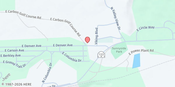 Map showing Carbon County Senior Center - East Carbon at 451 Denver Ave., East Carbon, UT