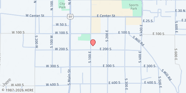 Map showing The Church of Jesus Christ of Latter-day Saints - Ephraim at 115 E 200 S, Ephraim, UT
