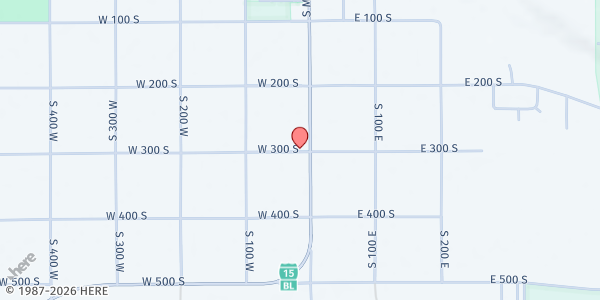 Map showing Central Utah Food Sharing - Fillmore at 298 S Main St., Fillmore, UT