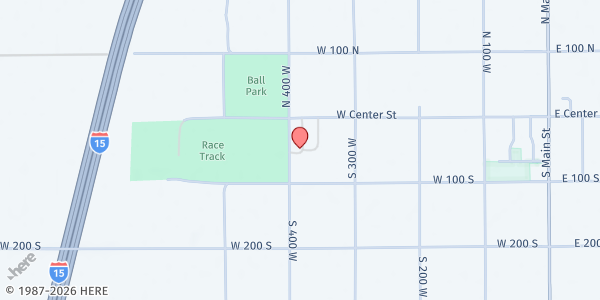 Map showing Pahvant Senior Center at 55 S 400 W Rd, Fillmore, UT