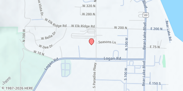 Map showing Garden City Food Pantry at 69 Paradise Pkwy, Garden City, UT