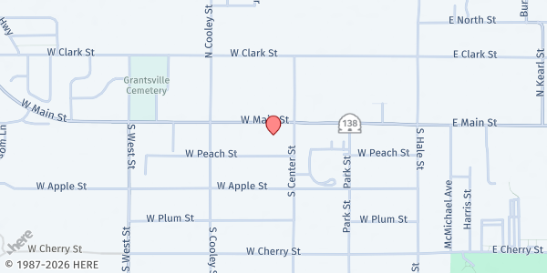 Map showing Grantsville First Baptist Church at 235 W Main St., Grantsville, UT