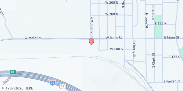 Map showing Green River Medical Center at 585 W Main St, Green River, UT