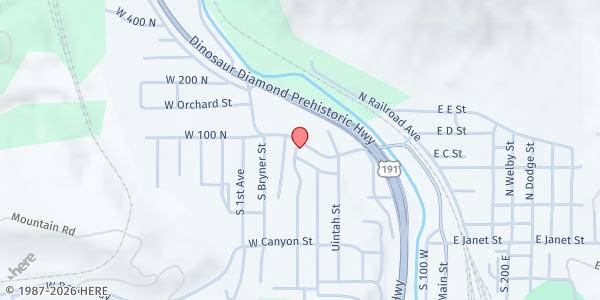 Map showing Lost & Found Ministries at 275 N Main St, Helper, UT