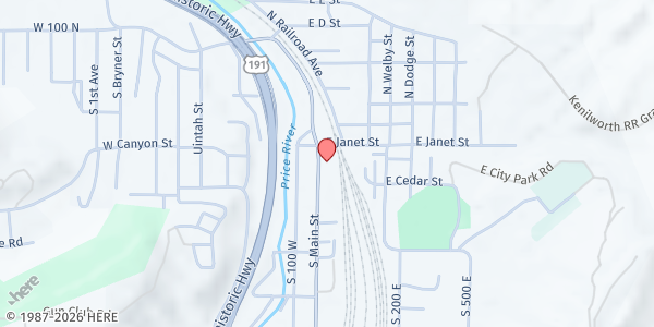 Map showing St. Anthony of Padua Catholic Church at 5 S Main St, Helper, UT