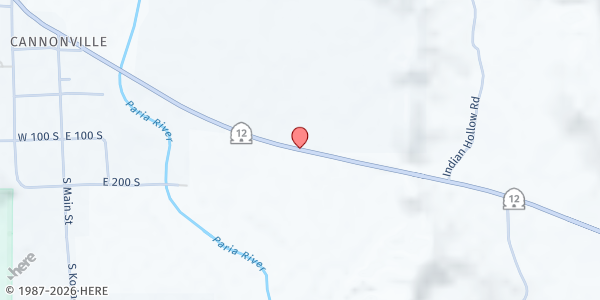 Map showing Henrieville Senior Center at 70 W Hwy. 12, Henrieville, UT