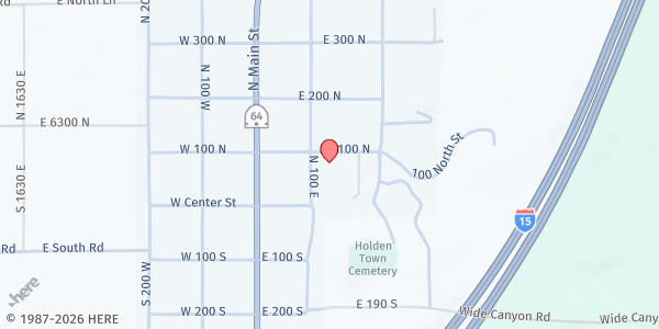 Map showing The Church of Jesus Christ of Latter-day Saints - Holden at 100 N 110 E, Holden, UT