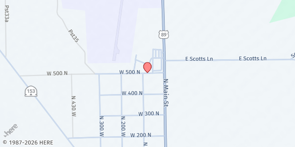 Map showing Central Utah Food Sharing - Junction at 180 W 500 N, Junction, UT