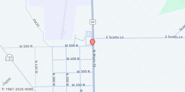 Map showing Central Utah Food Sharing - Junction at 180 W. 500 N., Junction, UT