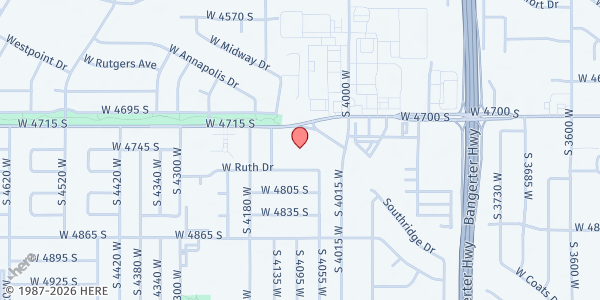 Map showing Centro de Avivamiento at 4095 W 4715 S, Kearns, UT