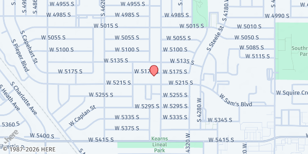 Map showing First Baptist Church of Kearns at 4445 W 5175 S, Kearns, UT