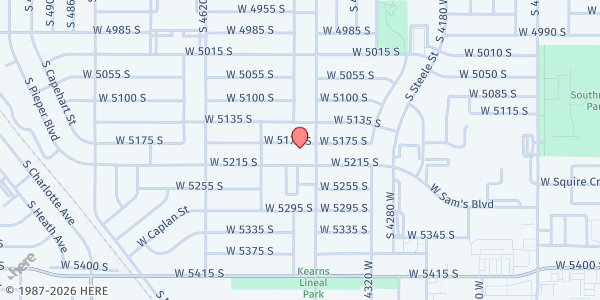 Map showing First Baptist Church of Kearns Food Pantry at 4445 W 5175 S, Kearns, UT