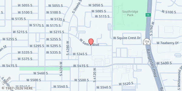 Map showing Hope Unlimited Church at 4115 W Sams Blvd., Kearns, UT