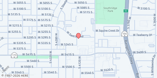 Map showing Hope Unlimited Community Church at 4115 Westsams Blvd, Kearns, UT