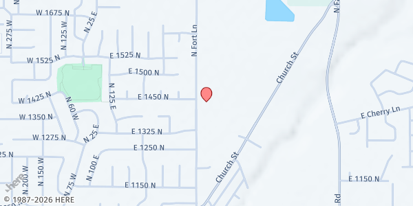 Map showing Fox Creek Mobile Pantry at 1402 N Fort Ln, Layton, UT