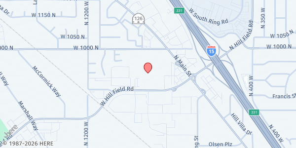Map showing LDS Bishop's Storehouse - Layton at 930 W Hill Field Rd. Suite F, Layton, UT