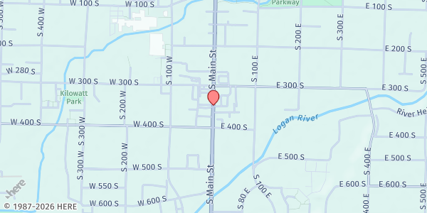 Map showing Cache Community Food Pantry at 359 S Main St, Logan, UT