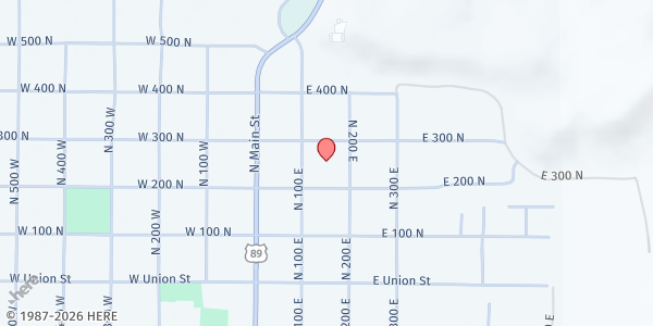 Map showing Manti Senior Apartments at 250 N 100 E St, Manti, UT