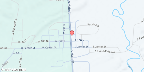 Map showing Marysvale Baptist Church at 180 N State St, Marysvale, UT