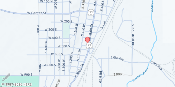 Map showing Care and Share - Milford at 438 S Main St, Milford, UT