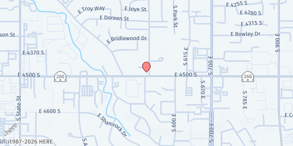 Map showing Jewish Family Service Pantry at 495 E. 4500 S., Millcreek, UT